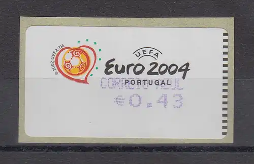Portugal 2003 ATM Fußball EM Euro 2004 Mi-Nr. 42.2.2  Z2 Wert 0.43 ** 