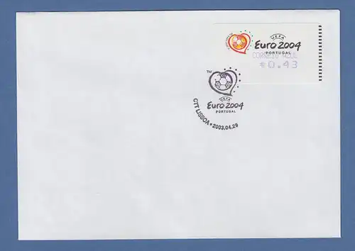 Portugal 2003 ATM Fußball EM Euro 2004 Mi-Nr. 42.2.2  Z2 Wert 0.43 auf FDC