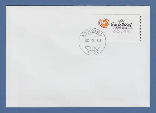 Portugal 2003 ATM Fußball EM Euro 2004 Mi-Nr. 42.2.1 Z2 Wert 0,43 auf FDC vsw