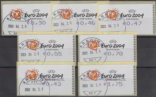 Portugal 2003 ATM Fußball EM Euro 2004 Mi-Nr. 42.2.1 Z1 / Z2 Satz 7 W. vsw ETO