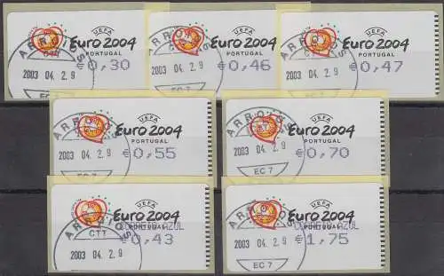 Portugal 2003 ATM Fußball EM Euro 2004 Mi-Nr. 42.2.1 Z1 / Z2 Satz 7 W. vsw ETO