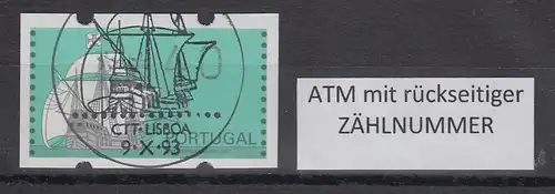 Portugal 1993 ATM Nau Mi-Nr. 7Z1 Wert 40 mit ZN und ET-O  