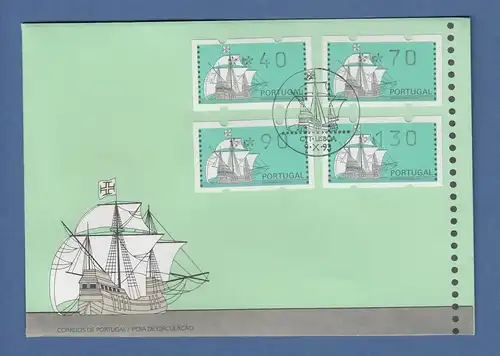 Portugal 1993 ATM Nau Mi-Nr. 7Z1 Satz 40-70-90-130 auf offiz. FDC