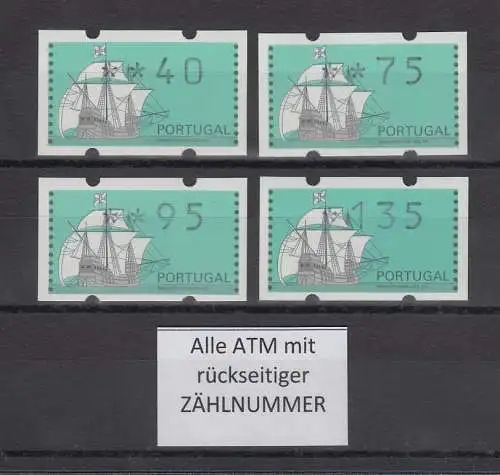 Portugal 1993 ATM Nau Mi-Nr. 7Z1 Satz 40-75-95-135 mit ZN **