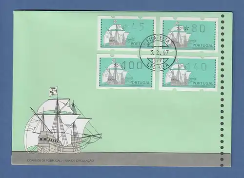 Portugal 1993 ATM Nau Mi-Nr. 7Z1 Satz 45-80-100-140 auf offiz. FDC