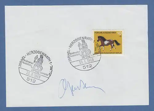 Botschafter Israel Ben-Natan original-Autogramm auf philatel. Vorlage 1969