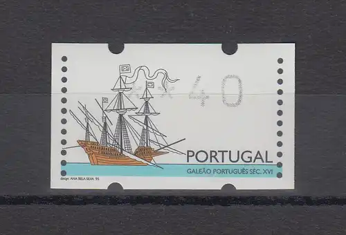 Portugal 1995 ATM Galeone Mi.-Nr. 10Z1 Wert 40 postfrisch ** mit Nr.