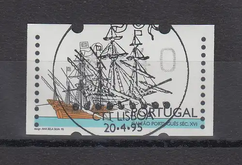 Portugal 1995 ATM Galeone Mi.-Nr. 10Z1 Wert 40 mit ZN und ET-Stempel
