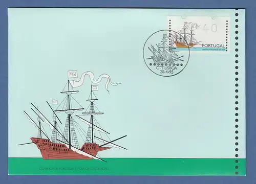 Portugal 1995 ATM Galeone Mi.-Nr. 10Z1 Wert 40 auf offiziellem FDC 
