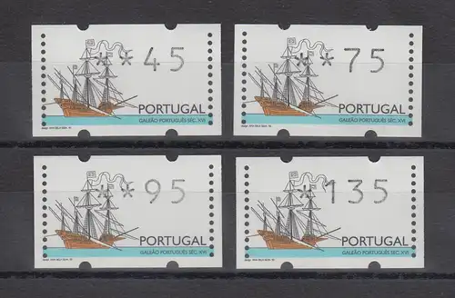 Portugal 1995 ATM Galeone Mi.-Nr. 10Z1 Satz 45-75-95-135 **