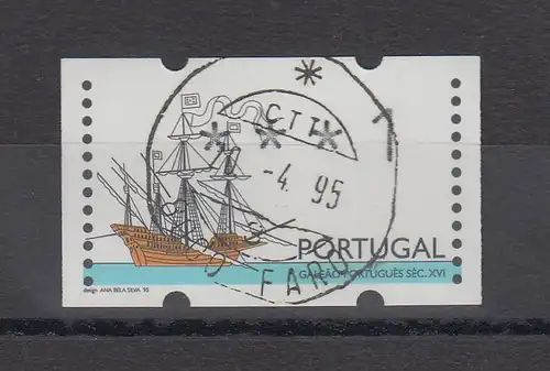 Portugal 1995 ATM Galeone Mi.-Nr. 10Z1 Wert ***1 mit ET-Tages-O 