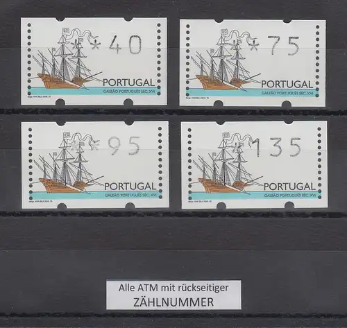 Portugal 1995 ATM Galeone Mi-Nr.10 Satz 40-75-95-135 postfrisch ** alle mit Nr. 