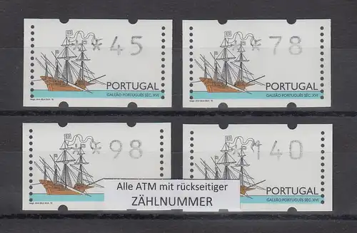 Portugal 1995 ATM Galeone Mi-Nr.10 Satz 45-78-98-140 mit ZN ** 