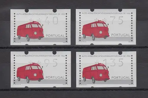 Portugal 1995 ATM VW-Rettungswagen Mi.-Nr. 12 Satz 40-75-95-135 ** 