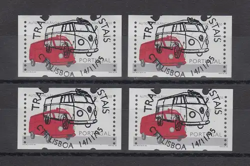 Portugal 1995 ATM VW-Rettungswagen Mi.-Nr. 12 Satz 40-75-95-135 mit ET-Sonder-O