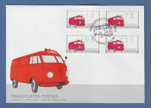 Portugal 1995 ATM VW-Rettungswagen Mi.-Nr. 12 Satz 40-75-95-135 auf offiz. FDC