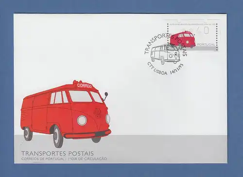 Portugal 1995 ATM VW-Rettungswagen Mi.-Nr. 12 Wert **40 auf offiz. FDC