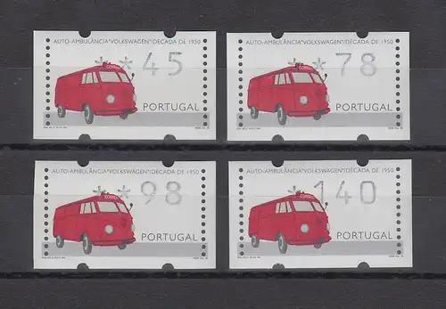 Portugal 1995 ATM VW-Rettungswagen Mi.-Nr. 12 Satz 45-78-98-140 ** 