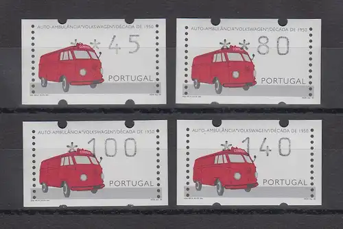 Portugal 1995 ATM VW-Rettungswagen Mi-Nr.12 Satz 45-80-100-140 **
