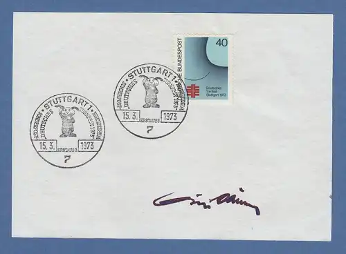 Willi Daume Präsident nationales Olympisches Komitee original-Autogramm 1973