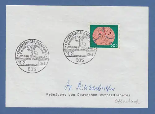 Dr. Süßenberger Präsident des Deutschen Wetterdienstes original-Autogramm 1973