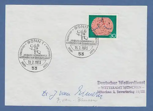 Josef van Eimern Deutscher Wetterdienst original-Autogramm 1973