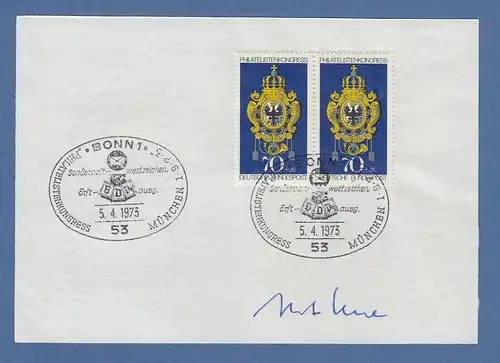 Horst Ehmke Bundesminister des Post- & Fernmeldewesen original-Autogramm 1973