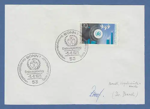 Einhard Bezzel Leitung der Staatlichen Vogelschutzwarte original-Autogramm 1973