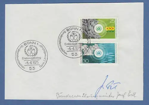 Josef Ertl Bundesminister für Ernährung original-Autogramm 1973