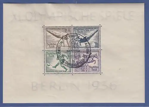 Deutsches Reich 1936 Olympische Spiele Mi.-Nr. Block 5 mit Sonderstempel 