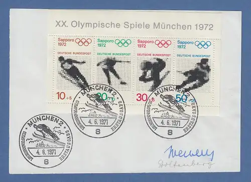 Gerhard Stoltenberg Ministerpräsident Schleswig-Holstein original-Autogramm 1971