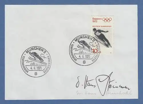 Hans Steinkohl Zweiter Bürgermeister München original-Autogramm 1971