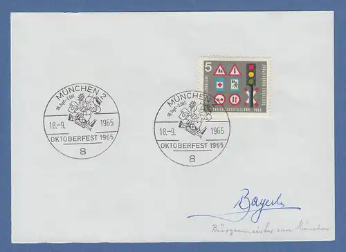 Albert Bayerle Münchens 3. Bürgermeister von 1960-1972 original-Autogramm 1965