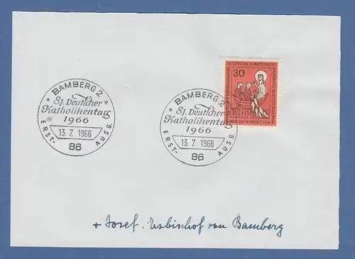 Josef Schneider Erzbischof der Stadt Bamberg original-Autogramm 1966