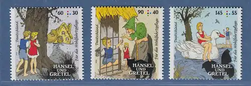 Bundesrepublik 2014 Wohlfahrt: Hänsel und Gretel Mi.-Nr. 3056-3058 Satz **