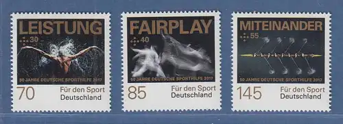 Bundesrepublik 2017 50 Jahre Deutsche Sporthilfe Mi.-Nr. 3307-3309 Satz **