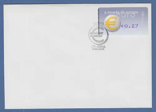 Portugal 2002 ATM €-Einführung Amiel Mi-Nr 40.2.2 Z1 Wert 0,27 auf blanco-FDC