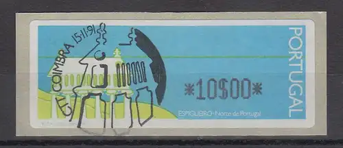 Portugal 1991 ATM Espigueiro Mi.-Nr. 3 Wert 10$ mit ET-O COIMBRA
