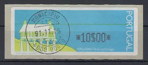 Portugal 1991 ATM Espigueiro Mi.-Nr. 3 Wert 10$ mit ET-Tages-O PORTO