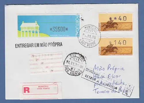 Portugal 1991 ATM Espigueiro Mi.-Nr. 3 Wert 35$ MIF mit Postreiter-ATM Eig-R-Bf.