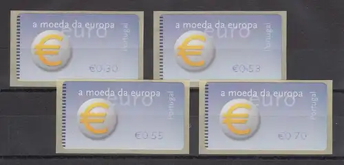 Portugal 2002 ATM €-Einführung NewVision Mi-Nr 40.3 Z1 Satz 30-53-55-70 **