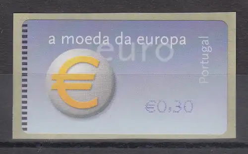 Portugal 2002 ATM €-Einführung NewVision Mi-Nr 40.3 Z1 Wert 0,30 **