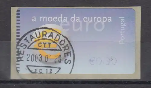 Portugal 2002 ATM €-Einführung NewVision Mi-Nr 40.3 Z1 Wert 0,30 gestempelt