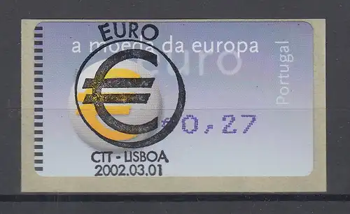 Portugal 2002 ATM €-Einführung Amiel OA Mi-Nr 40.2.1 Z2 Wert AZUL 0,43 ET-O 