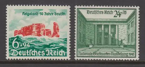 Deutsches Reich 1940 Reichskanzlei und Helgoland Mi.-Nr. 743 und 750 **