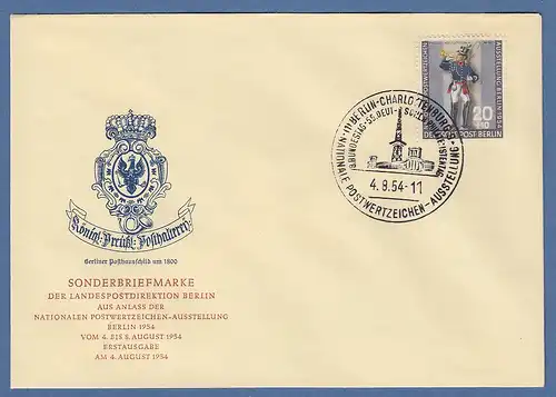 Berlin 1954 Postwertzeichen-Ausstellung Postillon Mi.-Nr. 120 auf amtlichem FDC