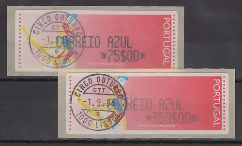 Portugal 1994 ATM Ciclista Mi.-Nr. 6 Z2 Satz AZUL 75 - 350 mit ET-Tages-O LISBOA