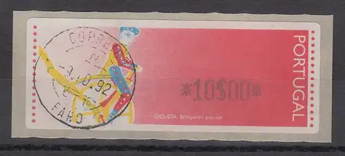 Portugal 1994 ATM Ciclista Mi.-Nr. 6 Z1 Wert 10$00 mit ET-Tages-O FARO