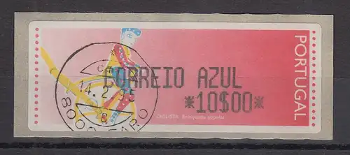 Portugal 1992 ATM Ciclista Mi.-Nr. 6 Z2 Wert AZUL 10 gestempelt FARO 14.2.95