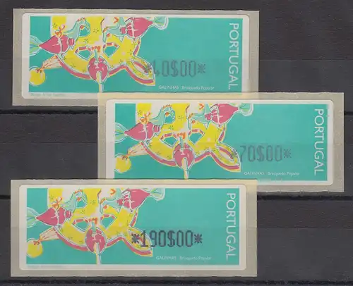 Portugal 1995 ATM Galinhas Mi.-Nr. 9 Z1 Satz 40-70-190 ** 